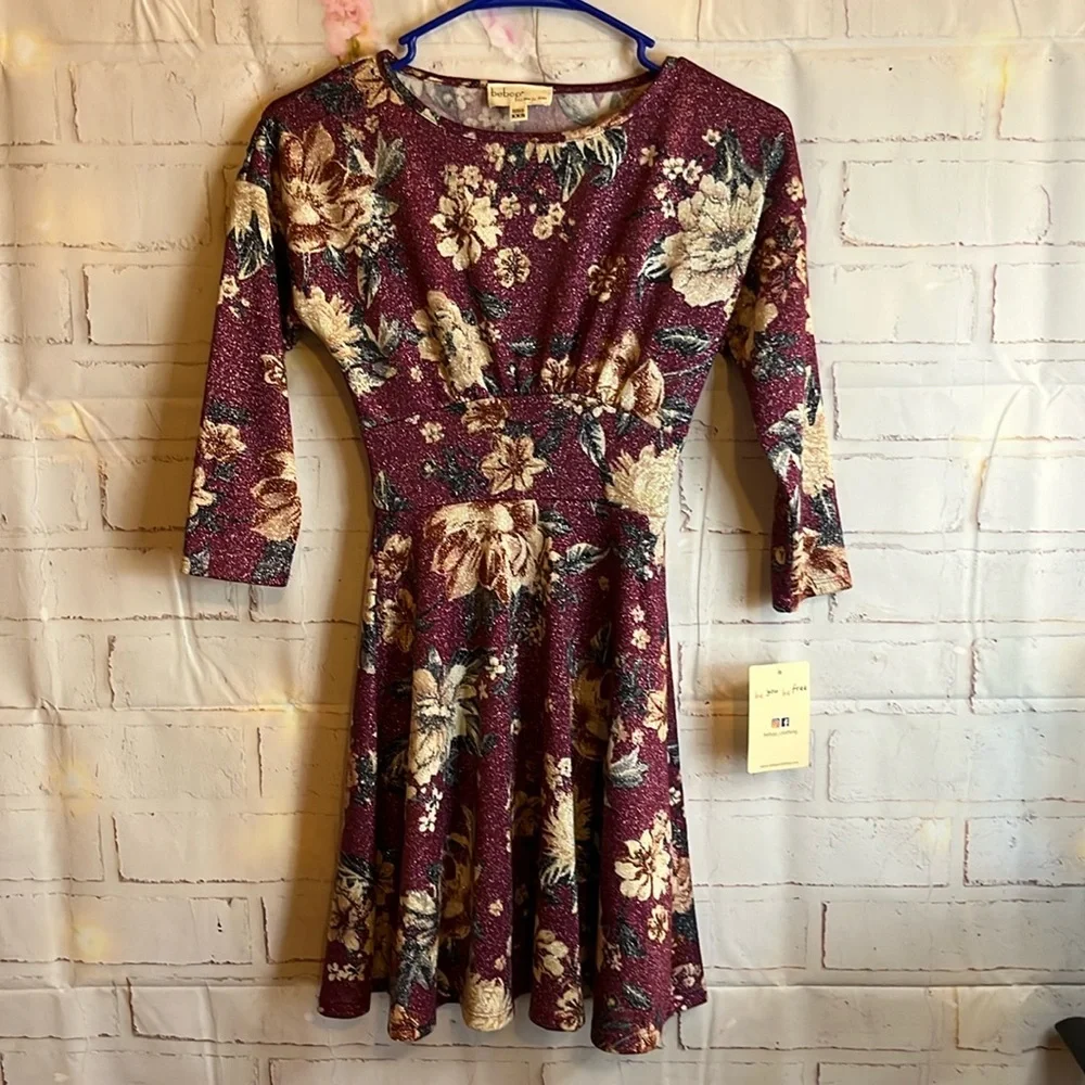 Gorgeous JUNIORS BEBOP SPARKLE FLORAL SWING DRESS XXS - Picture 2 of 16